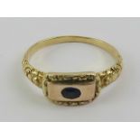 A 19th century William IV mourning ring engraved 'Jane Gates d.