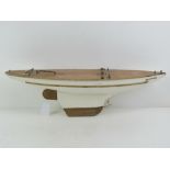 A model yacht hull bearing label 'Star Yacht guaranteed to sail Birkenhead made in England',