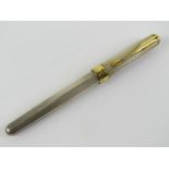 A Parker Sonnet hallmarked silver fountain pen with 18ct gold nib.