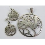 A Scottish HM silver pendant 'From Harness Ornament Duendale Shetland Circa 8-900A.D', 4.