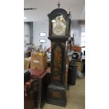 A George III black chinoiserie decorated longcase clock,