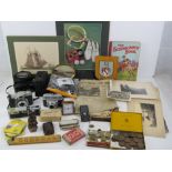 A quantity of assorted collectables including Kodak Brownie 44A camera beirette k camera,