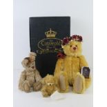 A limited edition Merrythought small teddy bear No 329 of 500 holding blanket in paw and standing