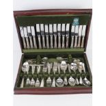An Arthur Price of England silver plated cutlery set in canteen.