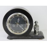 An English Art Deco figural mantel clock possibly by the Norland Clock Company,