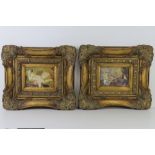 A pair of contemporary gilt coloured frames having profuse decoration upon measuring 41 x 36.5cm.