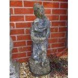 A pre-cast garden statue of a Classical style female, 70cm high.