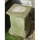 A pre-cast stone pedestal, 41cm high.