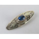 A 925 silver bar brooch of Art Nouveau influence.