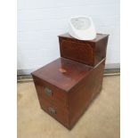 A Georgian mahogany step commode, lid lifting to reveal compartment within, 40cm wide.