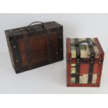 Two contemporary decorative table top storage boxes 35cm and 18.5cm wide respectively.