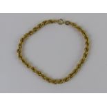A 9ct gold rope twist bracelet, clasp a/f, 2.7g.