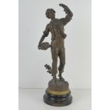 A spelter figurine 'Les Cerises par Rousseau standing 52cm high.