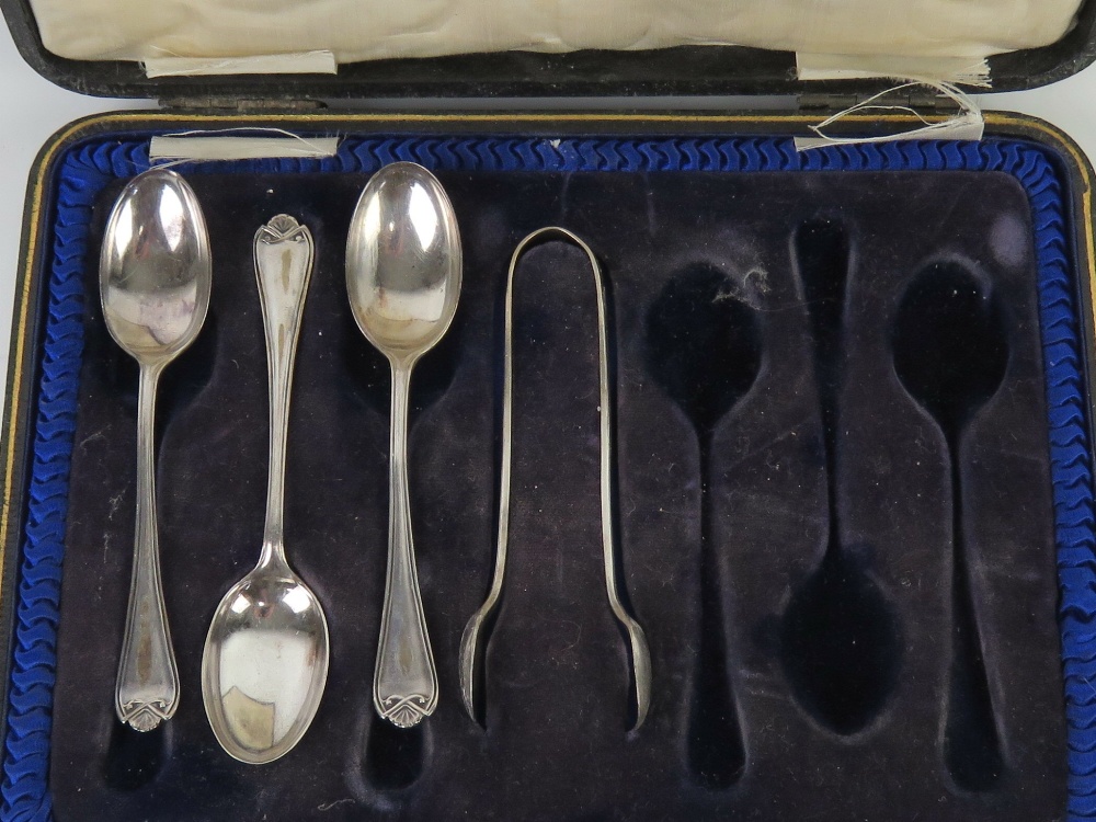 A part boxed set of HM silver teaspoons - Image 2 of 3