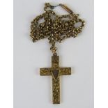 A 9ct gold large crucifix hallmarked for Chester, 1.