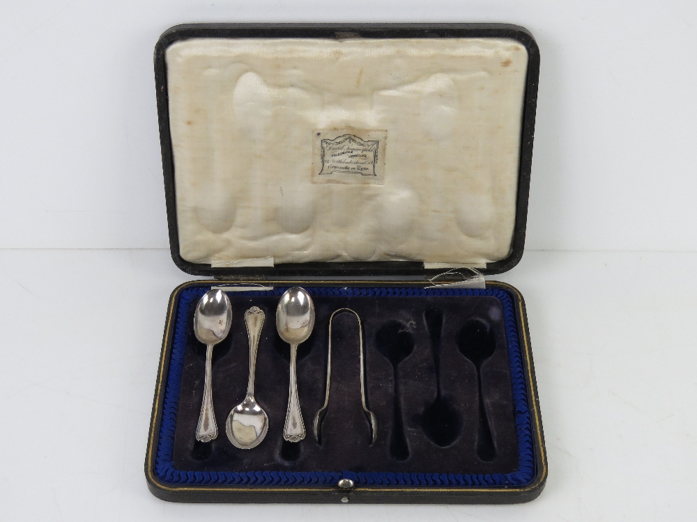 A part boxed set of HM silver teaspoons