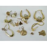 A quantity of gold and yellow metal jewellery, a/f, 5.2g.