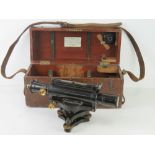 A British military Theodolite in mahogany case, marked for E R Watts & Son, Mark IV No 308,