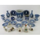 A quantity of Wedgwood Jasperware and assorted crested ware.