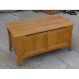 A contemporary oak blanket box, 51 x 100 x 51cm.