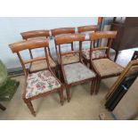 A set of six Georgian mahogany dining chairs for restoration.