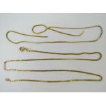 A 9ct gold necklace 49.5cm in length, 4.