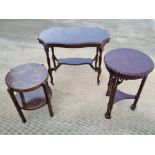 Three assorted occasional tables, largest 85 x 47.