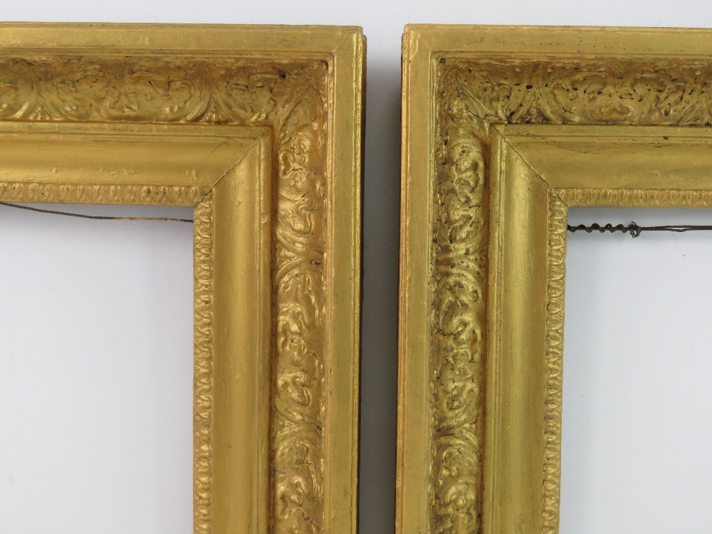 A pair of 19 thC French Gilt Frames - a pair of swept frames with acanthus and egg & dart - Image 2 of 4