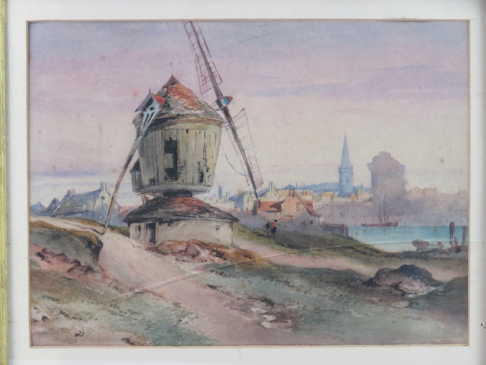 William Tatton Winter ( 1855-1928) Watercolour, 'The Windmill'. - Image 2 of 6