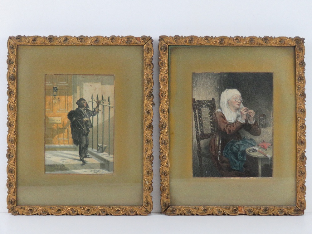 A pair of Baxter prints both within decorative gilded frames, each measuring 28 x 22cm.