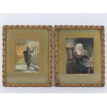 A pair of Baxter prints both within decorative gilded frames, each measuring 28 x 22cm.