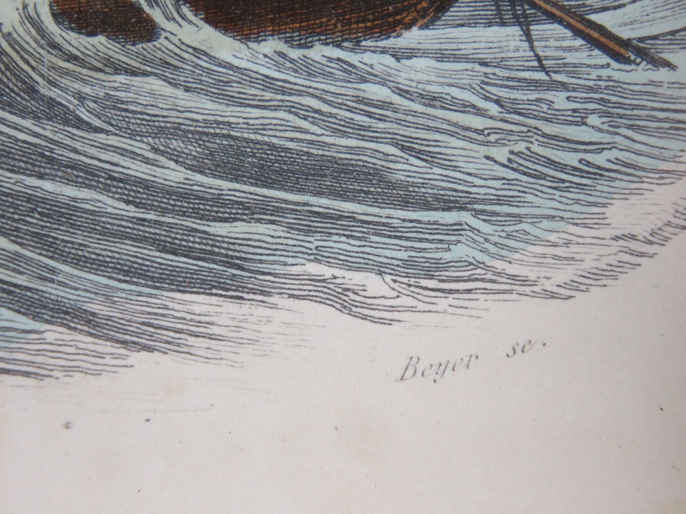 Two Whaling Hand Coloured Engravings: Rouargue after Morel XIX Hand coloured engraving 'peche de le - Image 5 of 7