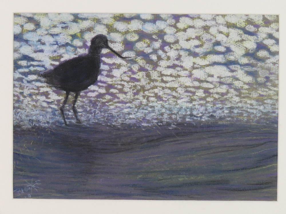 Brooke Groille XX-XXI Pastel Curlew on the Fowey, Cornwall Signed lower left 8 x 11 1/2” ( 20. - Image 2 of 4