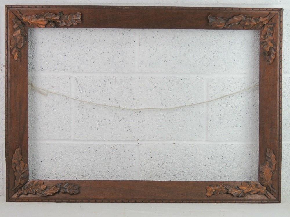 Victorian Carved oak leaf and acorn frame - a circa 1870 stained oak frame with applied carved