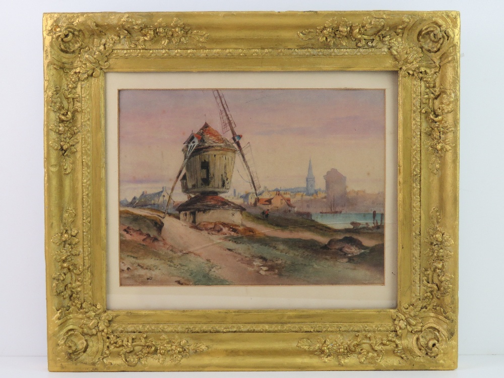 William Tatton Winter ( 1855-1928) Watercolour, 'The Windmill'.