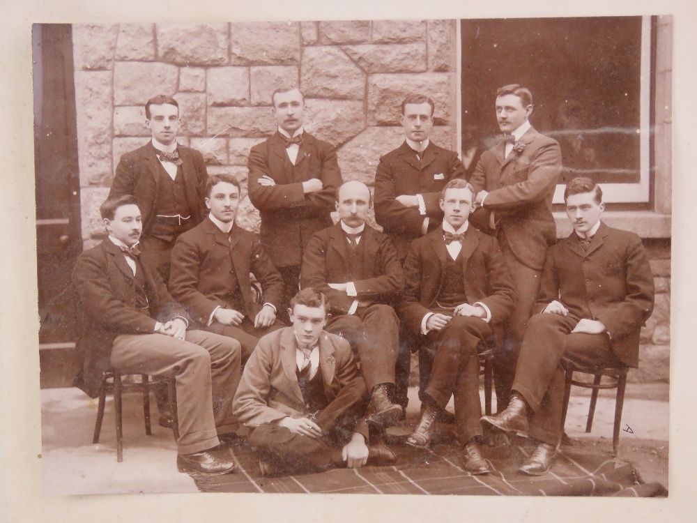A black and white photograph of suited men entitled to mount City of Dublin Hospital 1897,