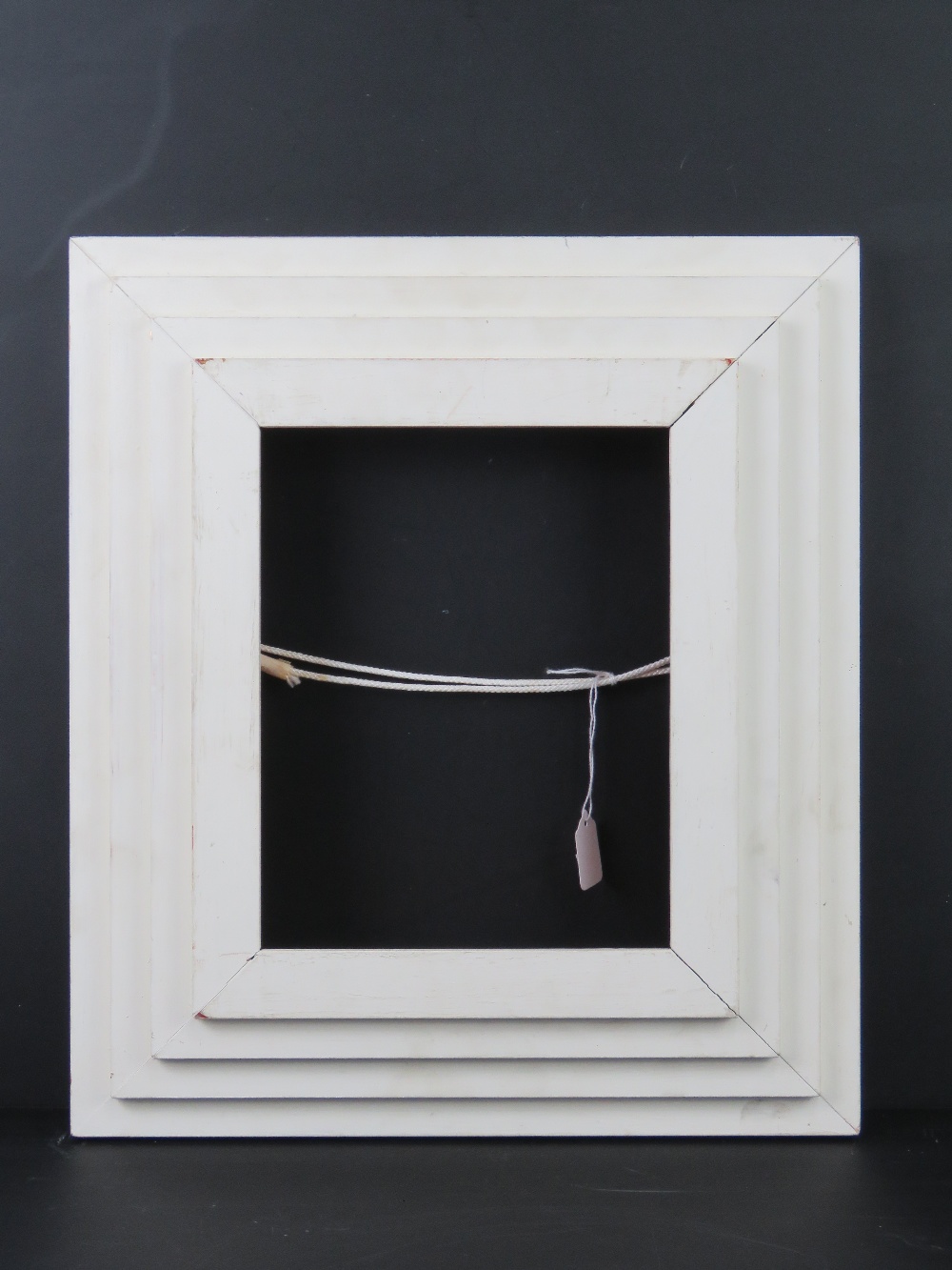 Picture Frame : A four stepped frame, white painted to fit 8 1/8 x 10 1/4 inches ( 20.6 x 26.