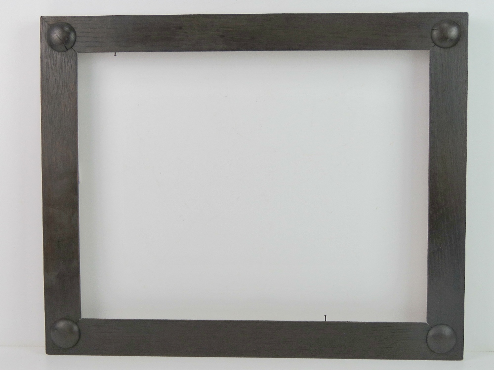 Edwardian Oak Frame - a dark oak and 4 x 1/4 spherical appliques, 1 3/4 inches wide ,