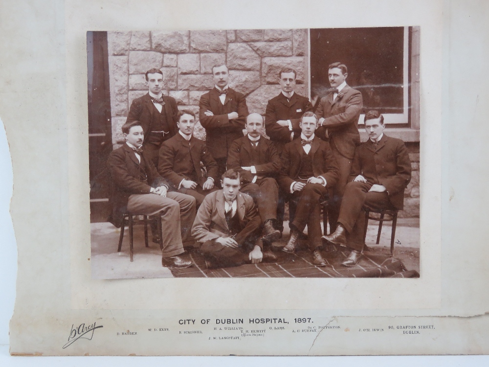 A black and white photograph of suited men entitled to mount City of Dublin Hospital 1897, - Image 3 of 3