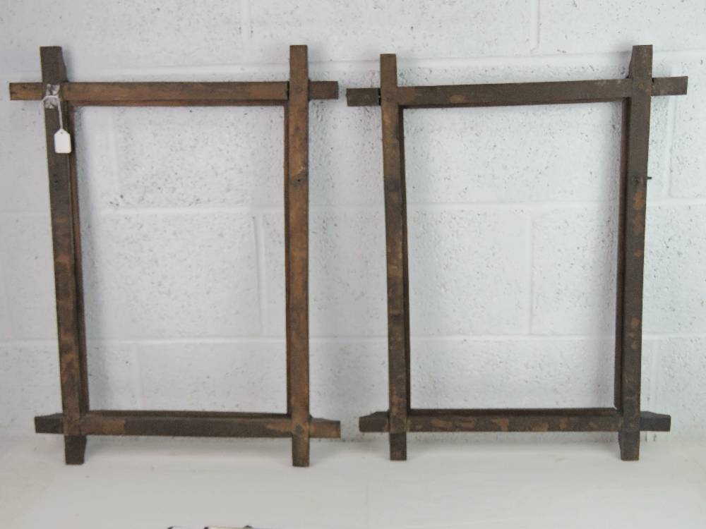 Pair 19 th Oak Oxford frames - a pair of Folkart frames ( 1 1/4 inches / 3. - Image 3 of 3