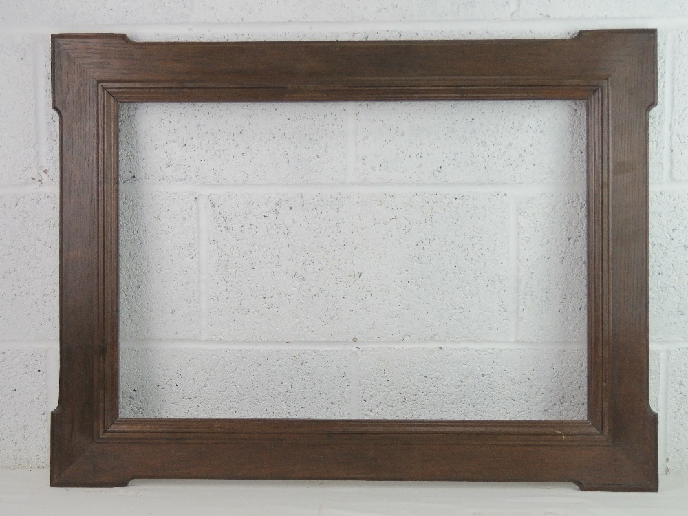 Art Nouveau Oak Frame - A shaped and moulded oak frame, approximately 3 1/2 - 3 7/8 inches (8.