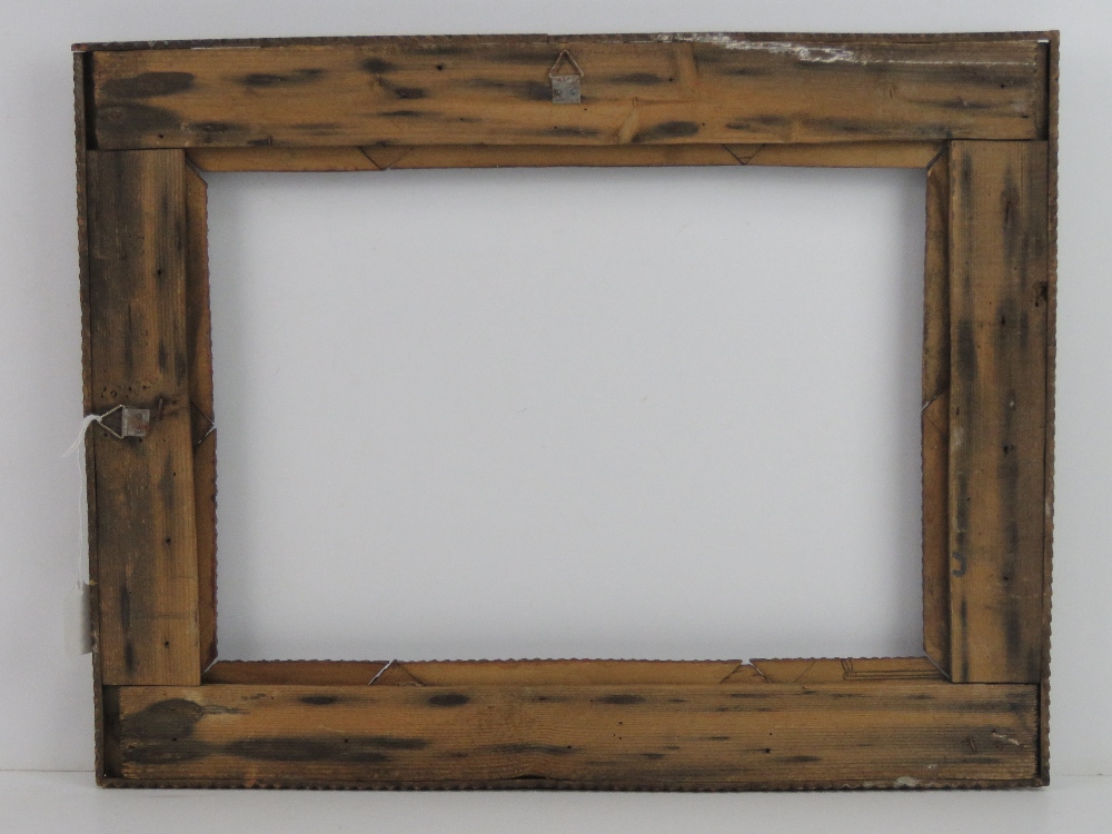 Folk Art / Tramp Art frame - an unusual circa 1900 hand carved multi sectional stained pine picture - Image 3 of 3