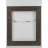 Victorian Carved Frame - a Walnut carved Foliate and Rose with Dimple borders decorated Frame (2