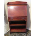 A good mahogany Edwardian hall bureau lid opening to reveal pigeon holes and drawer within,