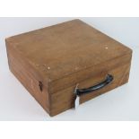 A wooden tool box having side clasps and