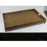 A large wicker work tray.