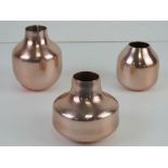 A set of three 'Bohemia' copper coloured