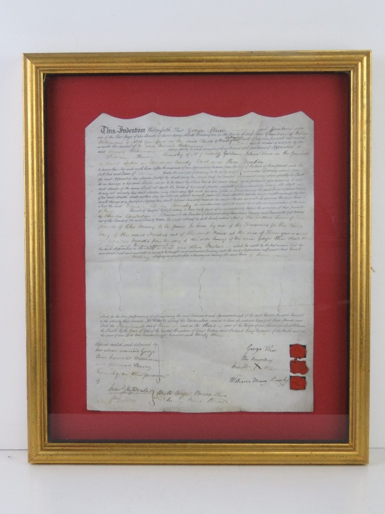 Apprenticeship Bond dated 17 June 1833. English. Main text partially printed.