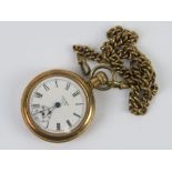 An American open face pocket watch Defiance Illinois Watch Co,