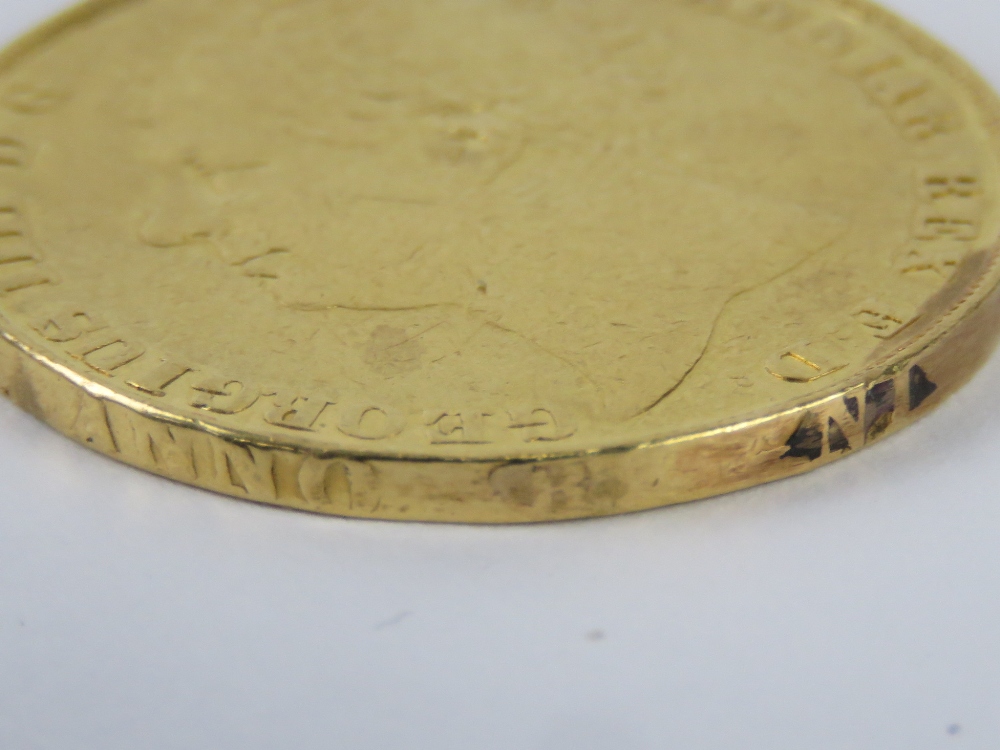 A 22ct gold George IV double sovereign dated 1823, initials B.P. - Image 5 of 6